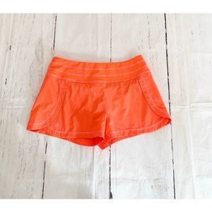Athleta Orange Running Shorts Size Medium